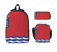 Sac à dos 3 en 1 avec motif drapeau de Magadan, sac de voyage, sac à déjeuner, pochette de rangement