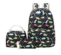 Sac à dos 3 pièces - Cartable pour élèves - Ensemble de trois pièces - Sac à dos isotherme - Sac à déjeuner pour enfant et fille - Sac à dos pour femme - Taille moyenne (noir, 45)