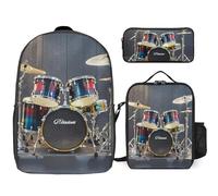 Sac à dos 3 pièces pour homme et femme - Léger et décontracté - Sac à déjeuner isotherme et trousse à crayons - Ensemble de batterie cool