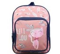 Sac à dos 31 cm avec poche Lili Lou Chat Rose Bagtrotter Rose G