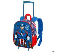 Karactermania Captain America Marvel First Small 3d 21l Wheeled Backpack Bleu Enfants