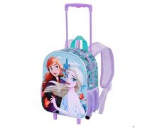 Disney La Reine des Neiges 2 (Frozen 2) Spring-Sac à dos 3D à Roulettes Petit, Bleu, 26 x 34 cm, Capacité 7 L