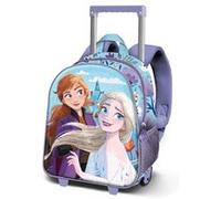 Disney La Reine des Neiges 2 (Frozen 2) Spring-Sac à dos 3D à Roulettes Petit, Bleu, 26 x 34 cm, Capacité 7 L