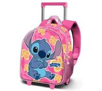 Disney Lilo et Stitch Cute-Sac à dos 3D à Roulettes Petit, Rose, 26 x 34 cm, Capacité 7 L