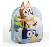 Sac à dos 3D Bluey pour enfants, design original et relief réaliste pour garçons et filles | Sac à dos d'école Bluey spacieux et bretelles réglables, licence officielle et design unique