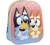 Sac à dos 3D Bluey pour enfants, design original et relief réaliste pour garçons et filles | Sac à dos d'école Bluey spacieux et bretelles réglables, licence officielle et design unique