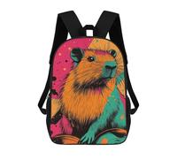 Sac À Dos 3D Pour Enfants Capybara Pop Art Capybara Pop Art Illustration Vibrant Modern Animal Art Sacs Imprimés Sac D'école Sac À Dos Léger Sac À Dos Tendance Et Amusant Pour Enfants 17inch