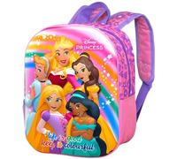 Sac à Dos 3D pour Maternelle - Cartable pour Disney Princesses Fan, 31x26x11 cm, Polyester, Idéal pour les Loisirs et les Effets Personnels des Enfants, Cadeau 2 à 7 ans, Voyage