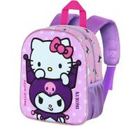 Sac à Dos 3D pour Maternelle - Cartable pour Hello Kitty et Kuromi Fan, 31x26x11 cm, Polyester, Idéal pour les Loisirs et les Effets Personnels des Enfants, Cadeau 2 à 7 ans, Voyage