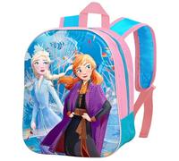 Sac à Dos 3D pour Maternelle - Cartable pour La Reine des Neiges et Frozen Fan, 31x26x11 cm, Polyester, Idéal pour les Loisirs, Cadeau 2 à 7 ans Elsa et Anna, Voyage