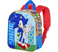 Sac à Dos 3D pour Maternelle - Cartable pour Sonic Unstoppable Fan, 31x26x11 cm, Polyester, Idéal pour les Loisirs et les Effets Personnels des Enfants, Cadeau 2 à 7 ans, Voyage