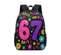 Sac à dos 67 Seven bleu métallique 43,2 cm, sac d'école rétro années 80 chromé pour adolescents, garçons, enfants, grand sac à dos, 39, L, Minimaliste