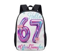 Sac à dos 67 Seven bleu métallique 43,2 cm, sac d'école rétro années 80 chromé pour adolescents, garçons, enfants, grand sac à dos, 21, L, Minimaliste
