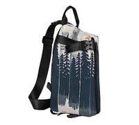 Sac à dos à bandoulière antivol pour chien, sac à bandoulière pour sport, voyage, randonnée pour homme et femme, Wilderness Fox Art, Crossbody Backpack