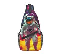 Sac à dos à bandoulière astronautes Stand In The Sky In The Milky Way - Sac à bandoulière de voyage pour homme - Sac à dos de randonnée