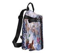 Sac à dos à bandoulière avec bandoulière antivol Sea Pearl - Sac à dos à bandoulière - Sac à dos pour sports de plein air, voyage, randonnée - Pour homme et femme, Joyeux Noël., Crossbody Backpack