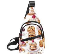 Sac à dos à bandoulière avec inscription « Sweet Dessert Ice Cream », Multicolore 02, 11.8x7x1.5in/30x18x4cm