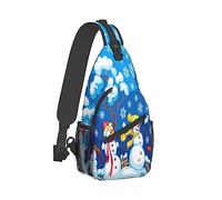 Sac à dos à bandoulière avec motif colibri, tournesol, sac à bandoulière antivol pour le sport, le voyage, la randonnée pour homme et femme, Bonhomme de neige d'hiver, Cross chest bag diagonally