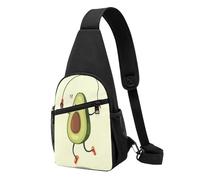 Sac à dos à bandoulière avec motif papillon coloré et antivol - Sac à bandoulière pour sport de plein air, voyage, randonnée - Pour homme et femme, Corde à sauter avocat, Chest pack