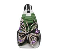 Sac à dos à bandoulière avec strass papillon pour homme et femme, sac à dos antivol pour randonnée, voyage