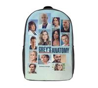 Sac à dos à bandoulière basique avec affiche Grey's Anatomy, cartable, sac à dos - XTYD1706 Noir