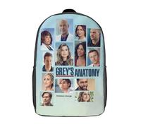 Sac à dos à bandoulière basique avec affiche Grey's Anatomy, cartable, sac à dos - XTYD1706 Noir