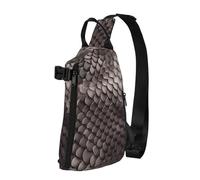 Sac à dos à bandoulière classique en peau de serpent pour femme et homme, sac de poitrine tendance, sac banane réglable, noir, taille unique, Noir , Taille unique
