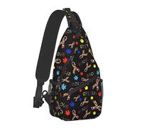 Sac à Dos à bandoulière de Grande capacité pour la Sensibilisation à l'Autisme et l'amour spécial pour Hommes garçons, Sac à Dos à bandoulière Amusant avec Sangle réglable pour la randonnée, Les SPOR