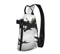 Sac à dos à bandoulière de la guerre mondiale pour homme et femme, sac de poitrine tendance, sac banane réglable, noir, taille unique, Noir , Taille unique