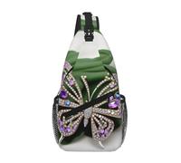 Sac à dos à bandoulière décontracté avec strass et papillon pour homme et femme, sac à dos pour randonnée, voyage