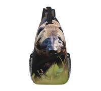 Sac à dos à bandoulière en forme de blaireau miel noir et blanc - Sac à dos fin à bandoulière léger pour homme et femme