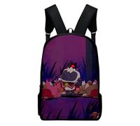 Sac à dos à bandoulière en tissu Oxford Cult of the Lamb, sac d'école décontracté à fermeture éclair multiple, pour étudiant - XTYD2830 Noir