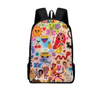 Sac à dos à bandoulière en tissu Oxford Manana Sera Bonito Merch, sac d'école décontracté à fermeture éclair multiple pour étudiant - XTYD2842 Noir