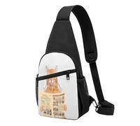 Sac à dos à bandoulière Gay Pride arc-en-ciel antivol Sac à bandoulière Sac à dos Sac à dos de sport de plein air Voyage Randonnée pour homme et femme, Chaton en train de lire un journal, Chest pack