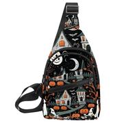 Sac à dos à bandoulière Halloween Illustrations 1_4, Multicolore 11., 11.8x7x1.5in/30x18x4cm