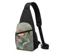 Sac à dos à bandoulière léger et réglable avec imprimé fleur de lotus et libellule pour hommes, femmes, enfants, Noir , Taille unique, Sac à dos de