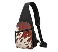 Sac à dos à bandoulière léger et réglable en cuir de vache rouge et blanc pour hommes, femmes, enfants, Noir , Taille unique, Sac à dos de