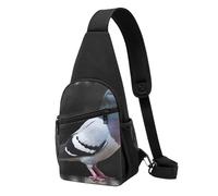 Sac à dos à bandoulière léger imprimé pigeon réglable pour homme, femme, enfant, Noir , Taille unique, Sac à dos de