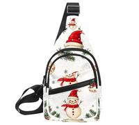 Sac à dos à bandoulière Merry Christmas avec bonhomme de neige pour voyage, randonnée, sac de jour, Multicolore 06, 11.8x7x1.5in/30x18x4cm