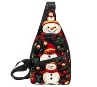 Sac à dos à bandoulière Merry Christmas avec bonhomme de neige pour voyage, randonnée, sac de jour, Multicolore 05, 11.8x7x1.5in/30x18x4cm