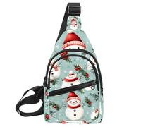 Sac à dos à bandoulière Merry Christmas avec bonhomme de neige pour voyage, randonnée, sac de jour, Multicolore 01., 11.8x7x1.5in/30x18x4cm