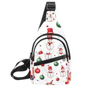Sac à dos à bandoulière Merry Christmas avec bonhomme de neige pour voyage, randonnée, sac de jour, Multicolore 10., 11.8x7x1.5in/30x18x4cm