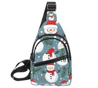 Sac à dos à bandoulière Merry Christmas avec bonhomme de neige pour voyage, randonnée, sac de jour, Multicolore 12., 11.8x7x1.5in/30x18x4cm