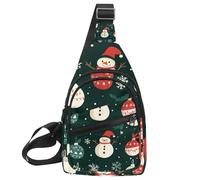 Sac à dos à bandoulière Merry Christmas avec bonhomme de neige pour voyage, randonnée, sac de jour, Multicolore 09, 11.8x7x1.5in/30x18x4cm