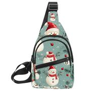 Sac à dos à bandoulière Merry Christmas avec bonhomme de neige pour voyage, randonnée, sac de jour, Multicolore 04, 11.8x7x1.5in/30x18x4cm