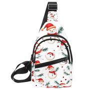 Sac à dos à bandoulière Merry Christmas bonhomme de neige, Multicolore 05, 11.8x7x1.5in/30x18x4cm