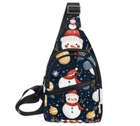 Sac à dos à bandoulière Merry Christmas bonhomme de neige, Multicolore 09, 11.8x7x1.5in/30x18x4cm