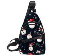 Sac à dos à bandoulière Merry Christmas bonhomme de neige, Multicolore 14., 11.8x7x1.5in/30x18x4cm