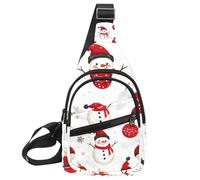 Sac à dos à bandoulière Merry Christmas bonhomme de neige, Multicolore 15., 11.8x7x1.5in/30x18x4cm