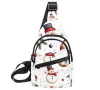 Sac à dos à bandoulière Merry Christmas bonhomme de neige, Multicolore 20., 11.8x7x1.5in/30x18x4cm